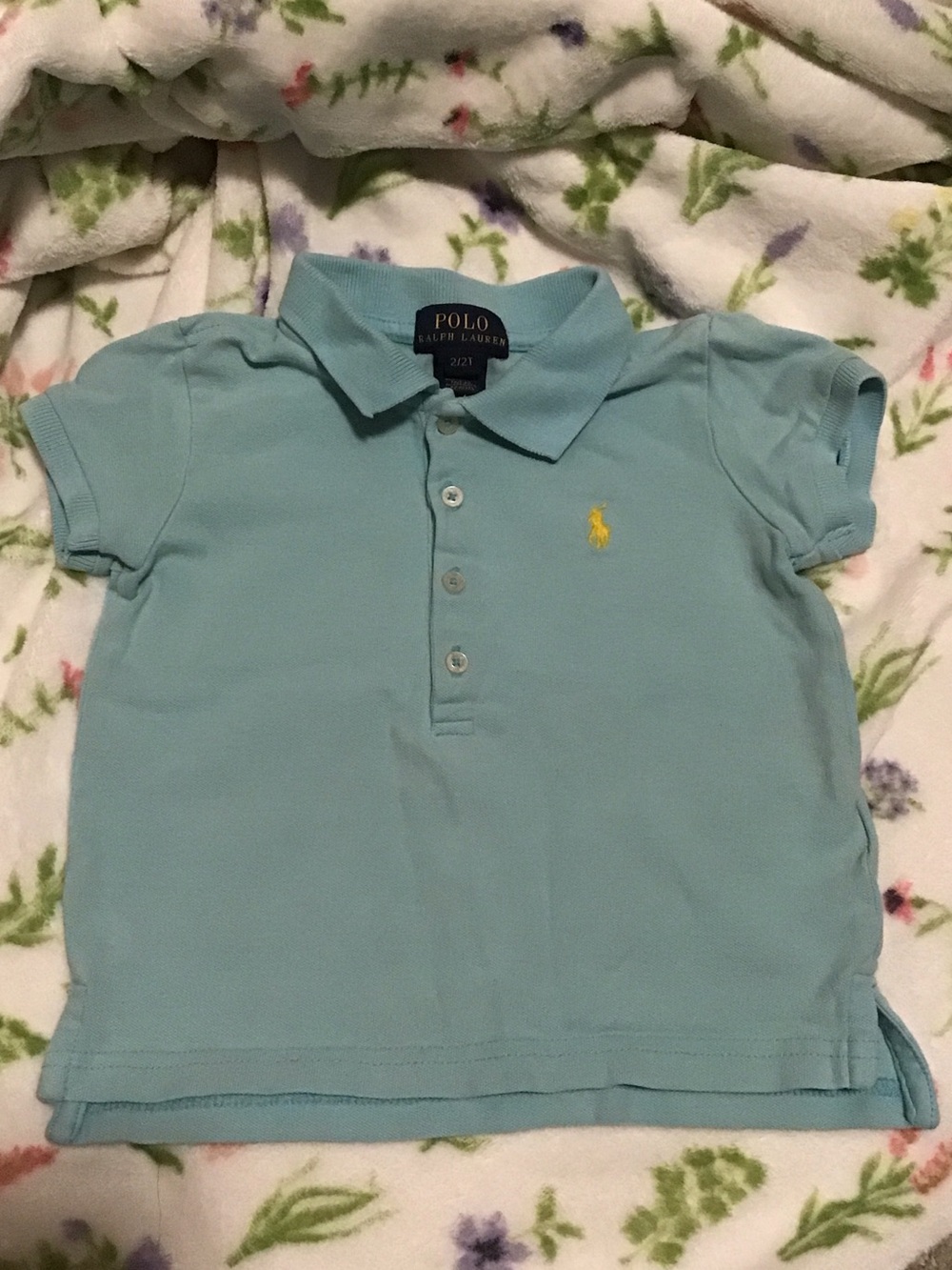 Polo by Ralph Lauren Toddler Short Sleeve Polo in Aqua with Yellow Pony